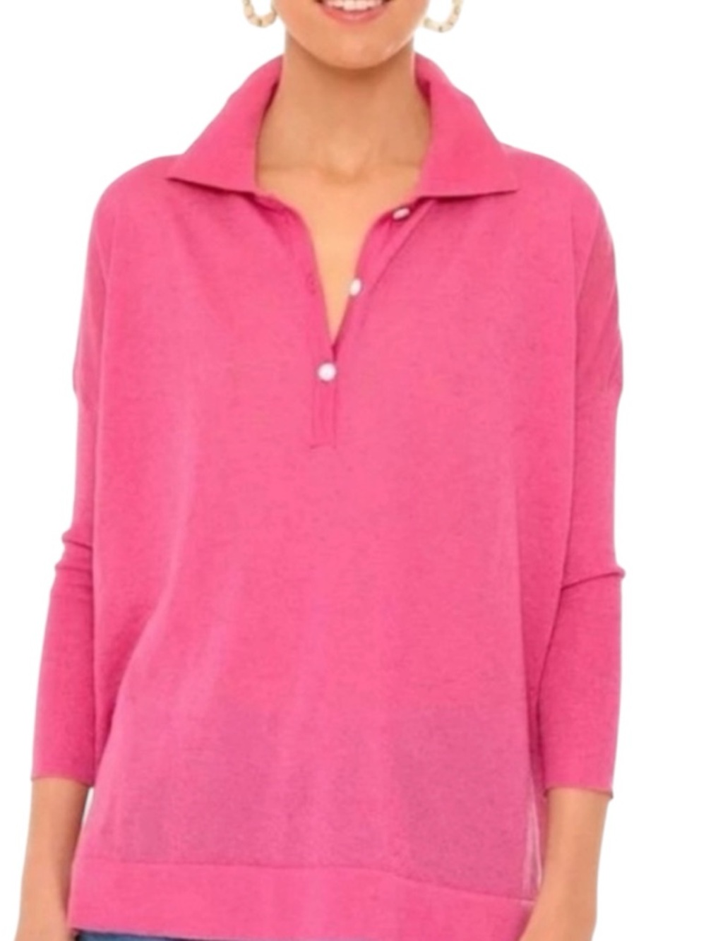Tuckernuck clayton knit polo pink top size S
